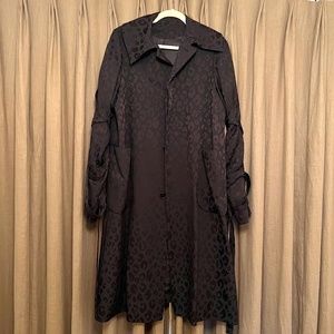 Noir Kei Ninomiya 3/4 length coat Comme des Garcons black leopard